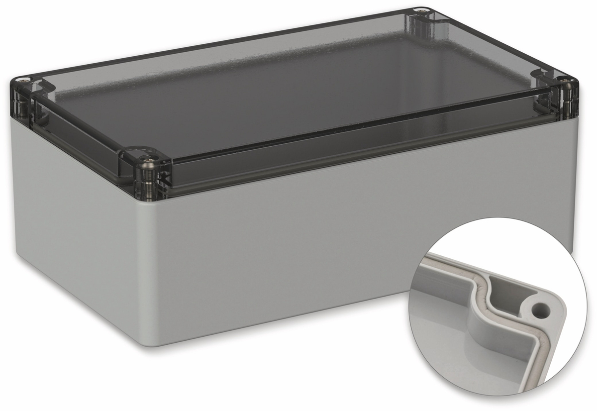 Boîte étanche IP65 200x120x75 Mm - Couvercle Transparent, ABS, Pour Câblage, Capteurs, Projets électroniques