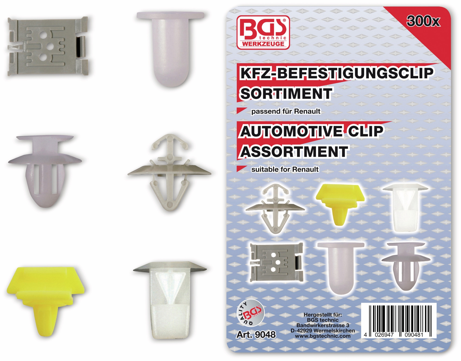 BGS Kfz-Befestigungsclip-Sortiment für Opel 300-tlg. 
