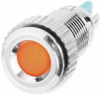 Vorschau: LED-Kontrollleuchte, Signalleuchte 12 V, Orange, Ø8 mm, Messing, Tiefe 23 mm