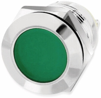 Vorschau: LED-Kontrollleuchte, Signalleuchte 12V, Grün, Ø12 mm, Messing, Tiefe 18 mm