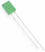 Vorschau: HUIYUAN OPTO-ELECTRONIC HuiYuan LED, rechteckig, 2x5 mm, diffus, grün, 550 mcd, 20 mA, 120°