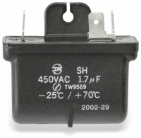 Vorschau: Motorbetriebskondensator SH, 1,7 µF, 450 V~, liegend