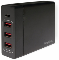 Vorschau: LOGILINK USB-Lader, PA0122, 4-fach, 75W, 3x 5V/2,4A USB-A, 1x 5-20V/3A