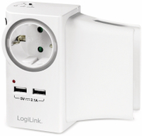 Vorschau: LogiLink USB-Lader, PA0165, Schutzkontaktbuche 2-fach, 2,1A, mit Nachtlicht