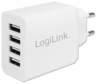 Vorschau: LOGILINK USB-Lader PA0211W, 4-fach, 4,8 A, weiss