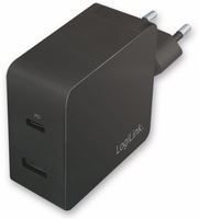 Vorschau: LOGILINK USB-Lader PA0212, 2-fach, 45 W, 1xUSB-A, 1xUSB-C, schwarz