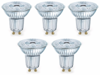Vorschau: OSRAM LED-Lampe LED BASE PAR16, GU10, EEK F, 4,3 W, 350 lm, 2700 K, 5 Stk.