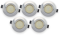 Vorschau: Daylite 5er Set LED-Einbauleuchte EBL-WW, 4 W, 400 lm, 3000 K, Nickel satiniert