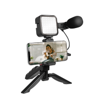 Vorschau: LOGILINK Vlogger-Kit AA0157, mit LED-Licht, Mikrofon u. Stativ