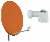 Vorschau: Red Opticum Set SAT-Antenne QA60 ziegelrot, mit Twin-LNB