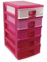 Vorschau: Box mit 5 Laden, 130x180x245 mm, pink