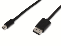 Vorschau: Display Port, Kabel, Mini DisplayPort Stecker/DisplayPort Buchse 1,7m, schwarz
