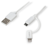 Vorschau: LogiLink USB-Daten/Ladekabel mit Micro USB und Lightning Anschluss, 1 m,