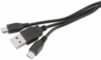 Vorschau: USB-Y-Ladekabel, A/2xMicro-B, 1 m