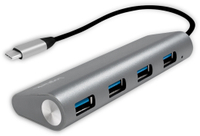 Vorschau: LOGILINK USB3.1 Typ-C Hub UA0309, 4x USB-A, Aluminium