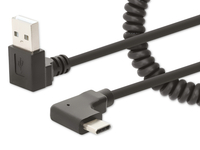 Vorschau: MANHATTAN USB-C Ladekabel auf USB-A, Spiralkabel, 1 m
