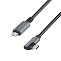 Vorschau: LOGILINK USB2.0 Typ-C CU0182, C/M 90°, PD, schwarz, 1,0m