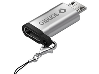 Vorschau: SONERO USB-Adapter OTG, Micro-USB auf USB-C Buchse, alu/silber