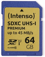 Vorschau: SDXC Card INTENSO 3421490, 64 GB, Class 10, UHS-I
