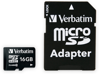 Vorschau: VERBATIM MicroSDHC Card Premium, 16 GB, Class 10, inkl. Adapter