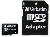 Vorschau: VERBATIM MicroSDXC Card Premium, 64 GB, Class 10, inkl. Adapter