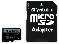 Vorschau: Verbatim MicroSDXC Card Pro, 64 GB, Class 10, inkl. Adapter