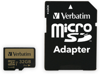 Vorschau: Verbatim MicroSDHC Card Pro+, 32 GB, Class 10, inkl. Adapter
