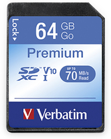 Vorschau: VERBATIM SDXC Card Premium, 64 GB, Class 10