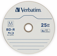 Vorschau: VERBATIM M-Disc BD-R, 25 GB, 25 Stück, Blau-weiß Oberfläche