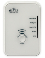 Vorschau: Dualband W-LAN Repeater, WLR-510, 2,4/5 Ghz, 300 Mbit, LAN, B-Ware