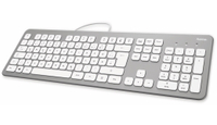 Vorschau: HAMA USB-Tastatur KC-700, Slim-Design, Scissor-Tasten, silber/weiß