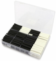 Vorschau: Schrumpfschlauch-Sortiment, 300-teilig Plastikbox, klebend, Schrumpfrate 3:1, schwarz+weiß