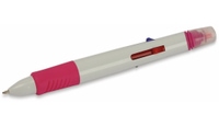 Vorschau: Kugelschreiber, vierfarbig mit rosa Marker