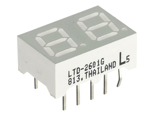 LiteOn LED-Anzeige LTD-2601G, 2 Digit, grün
