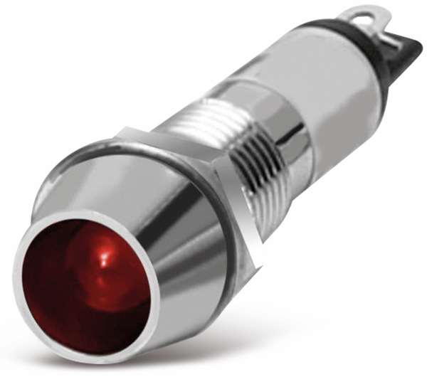 LED-Kontrollleuchte, Signalleuchte rot, 12V, Ø 8mm