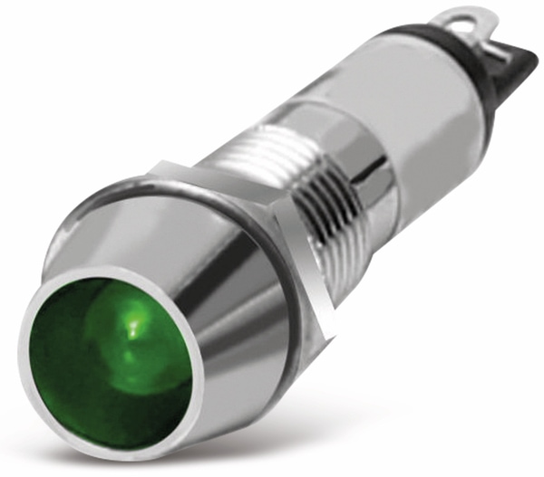 LED-Kontrollleuchte, Signalleuchte grün, 12V, Ø 8mm