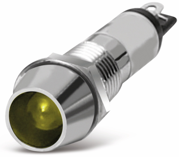 LED-Kontrollleuchte, Signalleuchte gelb, 24 V, Ø 8mm