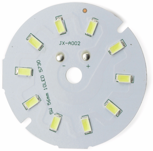 LED Modul mit 10 weißen LED, Ø 56 mm auf Aluträger, 5 W