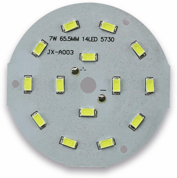 LED Modul mit 14 weißen LED, Ø 65,5 mm auf Aluträger, 2,6 W