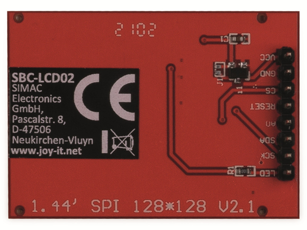 JOY-IT Display TFT, SBC-LCD02, 1.44&quot; IPS-TFT-LCD - Produktbild 3