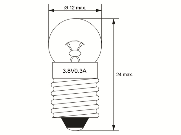 GOOBAY Taschenlampenbirne 9324, G11 Kugel, E10, 3,8 V, 1,14 W - Produktbild 2
