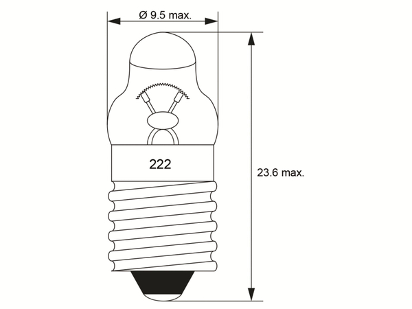 GOOBAY Taschenlampenbirne Spitzlinse, 9334, TL-3, E10, 3.7 V, 1.55 W