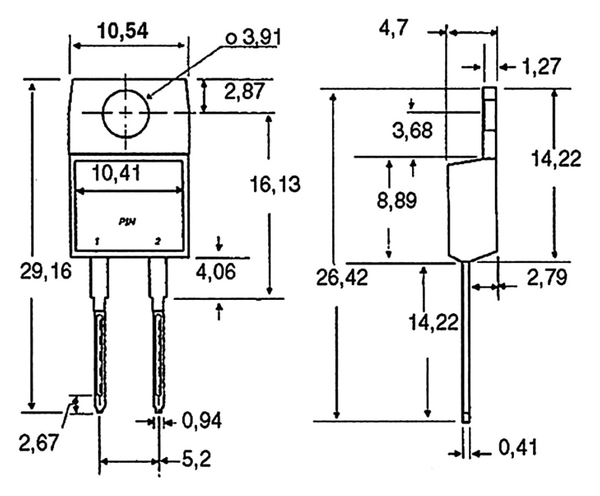 MBR 1660, Schottkydiode, 60 V, 16 A , TO220 - Produktbild 2