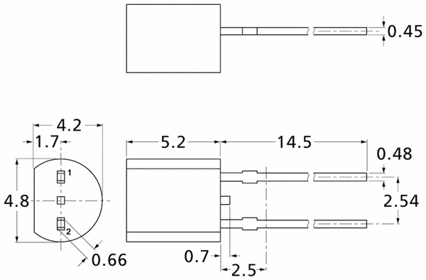 NXP Temperatursensor KTY81-120, 1000 Ohm, TO92 - Produktbild 2