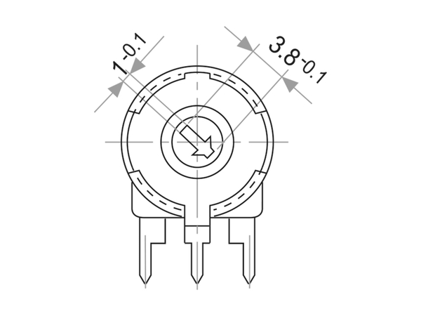 PIHER Potentiometer PT-10, 50 KΩ, stehend - Produktbild 3