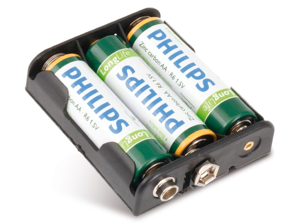 Batteriehalter, 3x Mignon, Clipanschluss - Produktbild 2