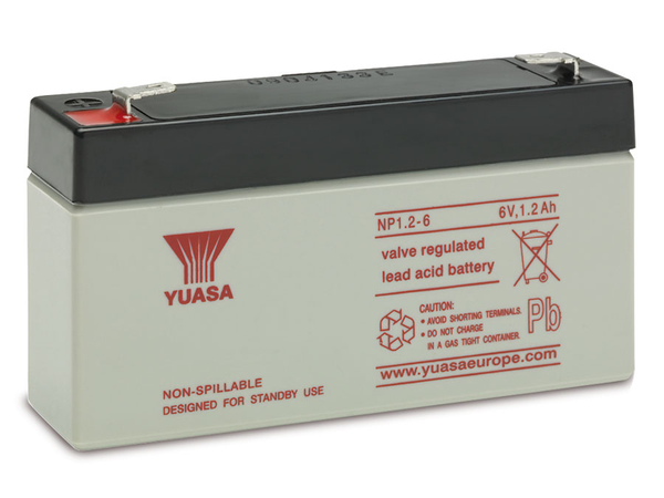 Yuasa Blei-Akkumulator NP1.2-6, 6 V-/1,2 Ah