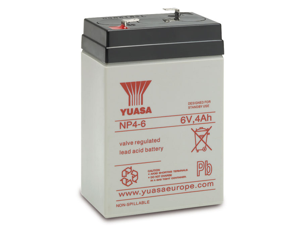 YUASA Blei-Akkumulator NP4-6, 6 V-/4 Ah