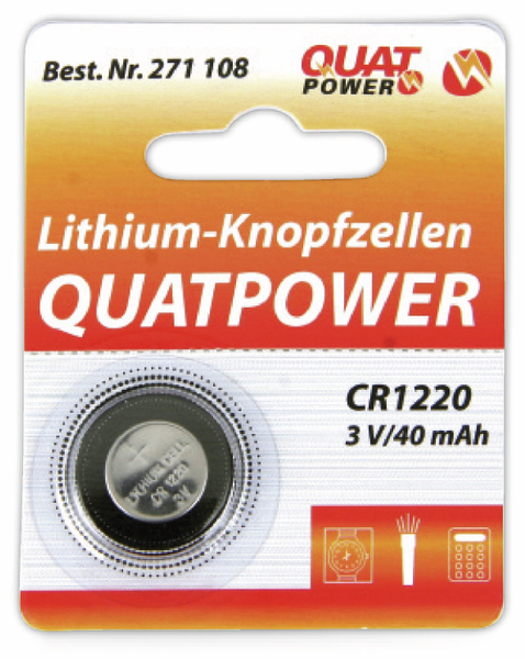 QUATPOWER Lithium-Knopfzellen CR1220