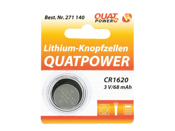 QUATPOWER Lithium-Knopfzellen CR1620